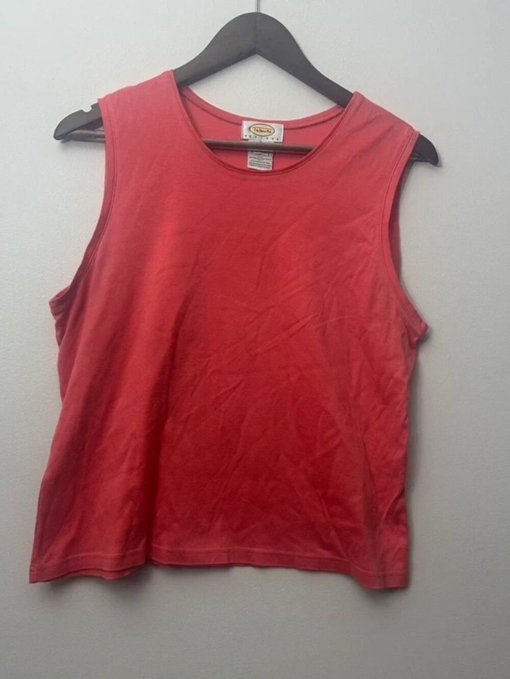 Vintage Talbots Petites Sleeveless Top Red Coral PL Made in Japan Layering
